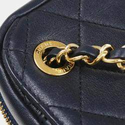 Chanel Mini Navy Lambskin Camera Bag 