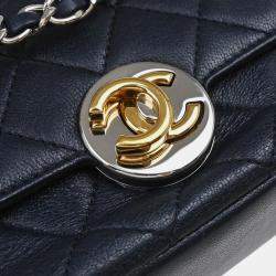 Chanel Mini Navy Lambskin Camera Bag 