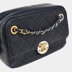 Chanel Mini Navy Lambskin Camera Bag 