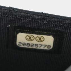 Chanel Classic Black Lambskin Chevron Wallet On Chain