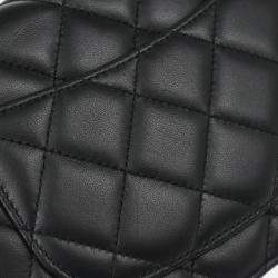 Chanel Classic Black Lambskin Chevron Wallet On Chain