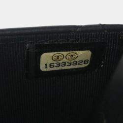 Chanel Classic Black Lambskin Chevron Wallet On Chain