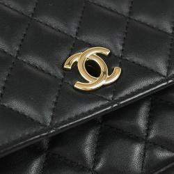 Chanel Side Pack Double Black Lambskin Quilted Bag