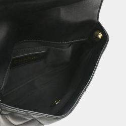 Chanel Side Pack Double Black Lambskin Quilted Bag