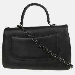 Chanel Trendy CC Dual Black Calfskin Top Handle Handbag 