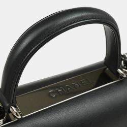 Chanel Trendy CC Dual Black Calfskin Top Handle Handbag 