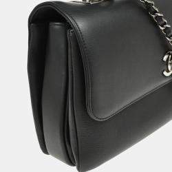 Chanel Trendy CC Dual Black Calfskin Top Handle Handbag 