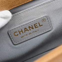 Chanel Boy Medium Gold Lambskin Shoulder Bag 