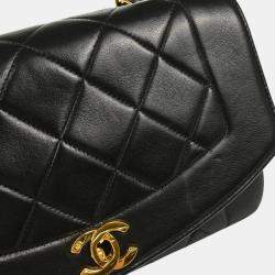 Chanel Diana Small Black Lambskin Shoulder Bag