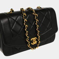 Chanel Diana Small Black Lambskin Shoulder Bag