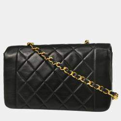 Chanel Diana Small Black Lambskin Shoulder Bag