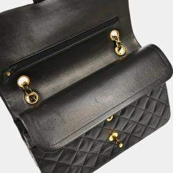 Chanel Classic Double Flap Medium Black Lambskin Shoulder Bag
