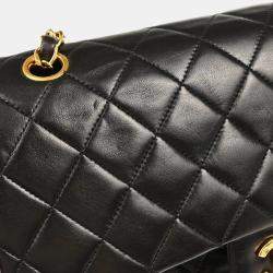 Chanel Classic Double Flap Medium Black Lambskin Shoulder Bag