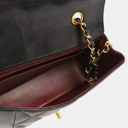 Pre Owned Chanel Diana Small Black Lambskin Shoulder Bag