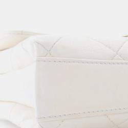 Chanel Silver Small Quilted Lambskin Crystal Logo Letters Chain Flap
