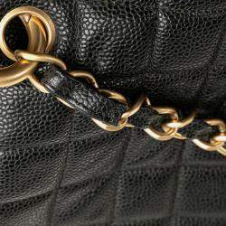 Chanel Black Grand Quilted Caviar Timeless Shopping Tote