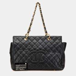Chanel Black Grand Quilted Caviar Timeless Shopping Tote