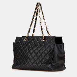 Chanel Black Grand Quilted Caviar Timeless Shopping Tote