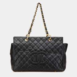 Chanel Black Grand Quilted Caviar Timeless Shopping Tote