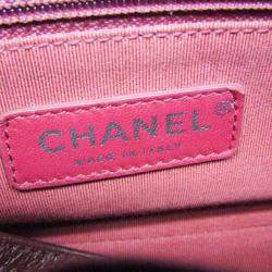 Chanel Gabriel De Chanel Small Leather Shoulder Bag Pink Wine