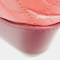 Chanel Gabriel De Chanel Small Leather Shoulder Bag Pink Wine