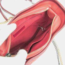 Chanel Gabriel De Chanel Small Leather Shoulder Bag Pink Wine