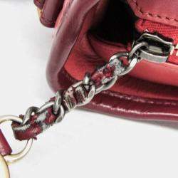 Chanel Gabriel De Chanel Small Leather Shoulder Bag Pink Wine
