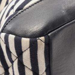 Chanel Black White Quilted Jersey and Lambskin Coco Sailor Camera Bag