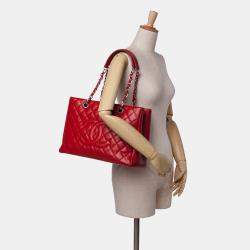 Chanel Red Caviar Grand Shopping Tote