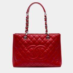 Chanel Red Caviar Grand Shopping Tote
