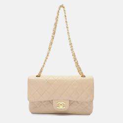 Chanel Brown Small Classic Lambskin Double Flap