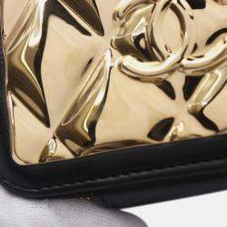 Chanel Black/Gold Extra Mini CC Quilted Golden Plate Vanity Crossbody