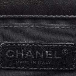 Chanel Black Patent Leather Plexiglass Striped CC Mini Boy Brick Flap Bag