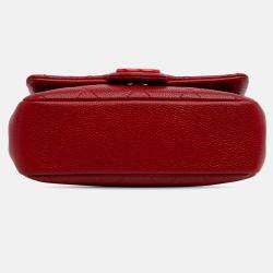 Chanel Red Mini Square Caviar Incognito Flap