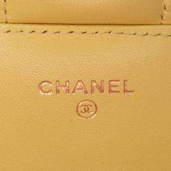 Chanel Pink CC Quilted Lambskin Sunglasses Case with Chain