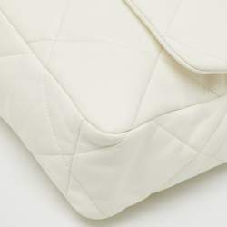 Chanel White Quilted Leather Small 19 Flap Bag