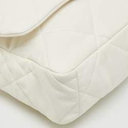 Chanel White Quilted Leather Small 19 Flap Bag
