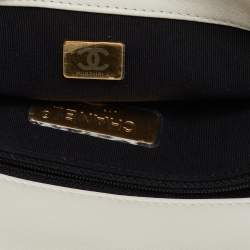 Chanel White Quilted Leather Small 19 Flap Bag