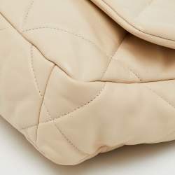 Chanel Cream Quilted Leather Small 19 Flap Bag