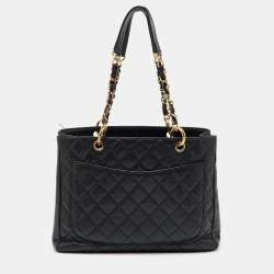 Chanel Black Quilted Caviar Leather Grand GST Shopper Tote Bag