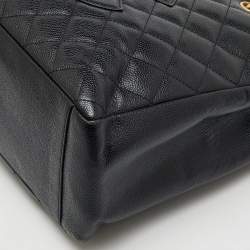 Chanel Black Quilted Caviar Leather Grand GST Shopper Tote Bag