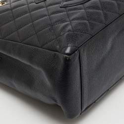 Chanel Black Quilted Caviar Leather Grand GST Shopper Tote Bag