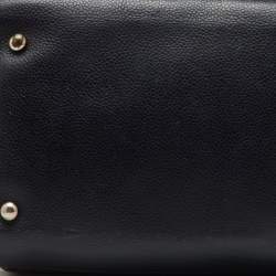 Pre Owned Chanel Black Leather Perforated CC Bowler Bag