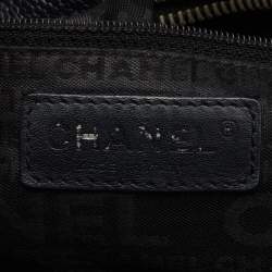 Pre Owned Chanel Black Leather Perforated CC Bowler Bag
