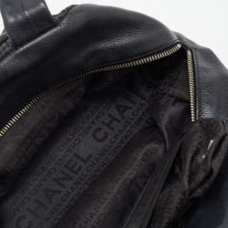 Pre Owned Chanel Black Leather Perforated CC Bowler Bag