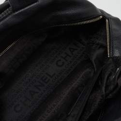 Pre Owned Chanel Black Leather Perforated CC Bowler Bag