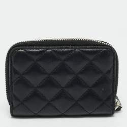 Chanel Black Quilted Leather Zipped Coin Purse