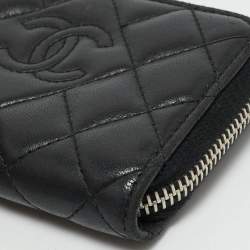 Chanel Black Quilted Leather Zipped Coin Purse