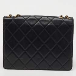 Chanel Black Quilted Leather Medium CC Golden Class Flap Bag
