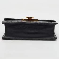 Chanel Black Quilted Leather Medium CC Golden Class Flap Bag